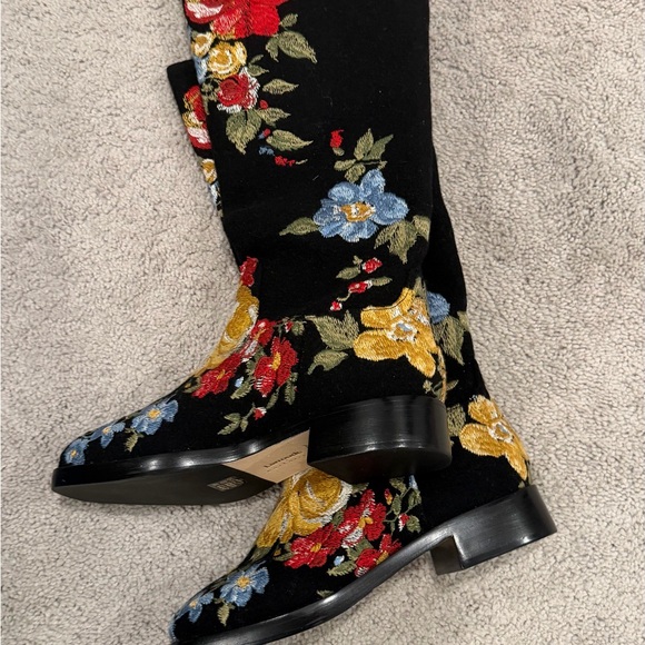Larroude Black Floral Heeled Boots - Picture 5 of 5